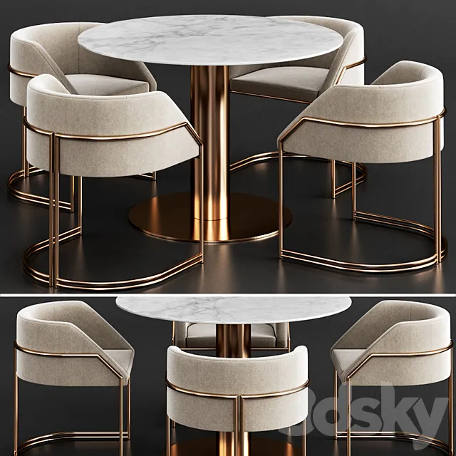 Gubi & Giopagani Dinning Set 3DModel