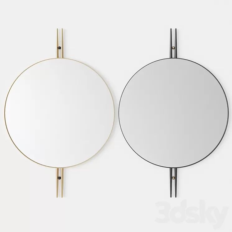 GUBI IOI Wall Mirror Ø80 by Gam Fratesi 3D Model