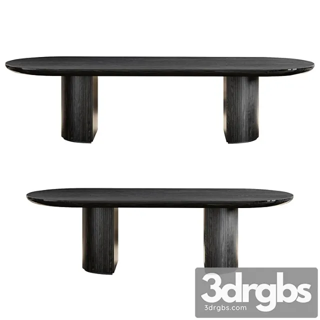 Gubi moon dining table – rectangular 2 3D Model Download