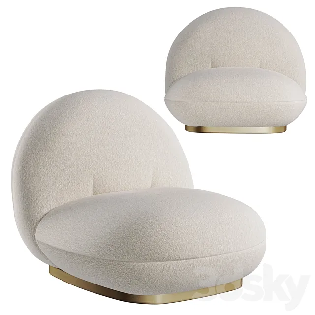 Gubi Pacha Lounge Chair 3D Model