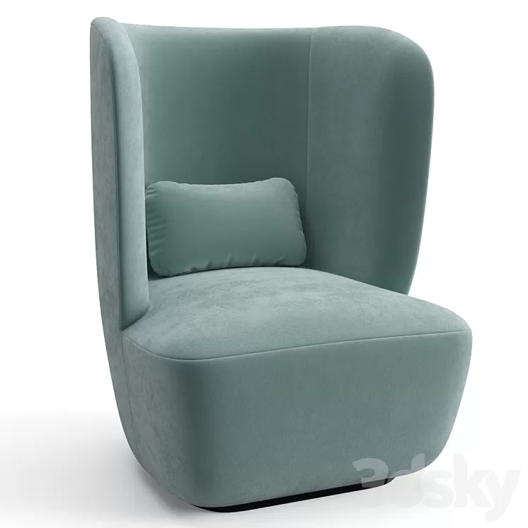 Gubi Stay Lounge Chair high back 3D Model Free Download