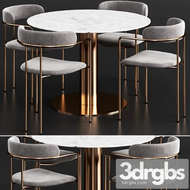 Gubi & west elm dinning set 2 3D Model Download