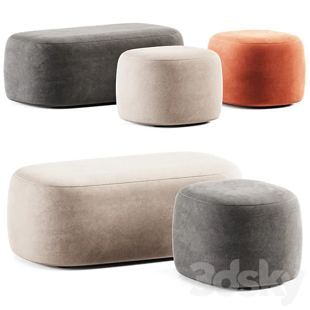 Guest Pouf by Liu Jo Living Collection _ Pouf 3D Model Guest Pouf by Liu Jo Living Collection _ Pouf 3D Model
