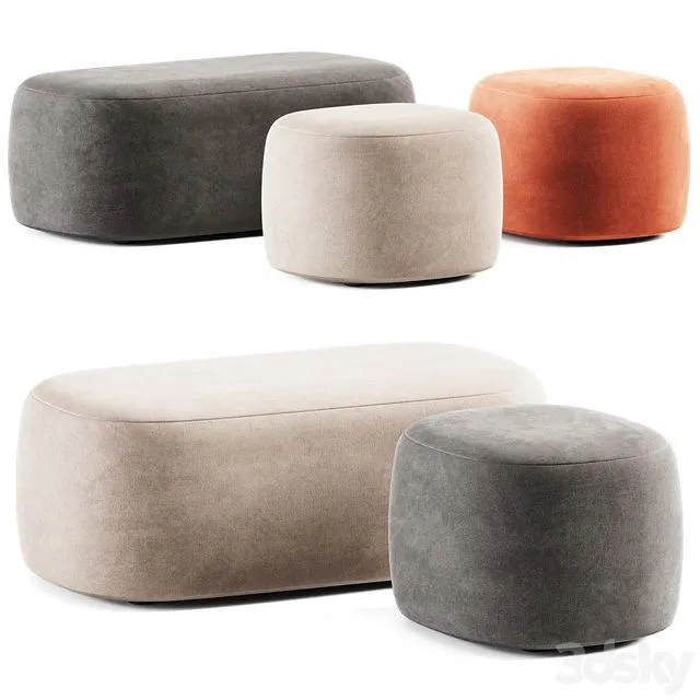 Guest Pouf by Liu Jo Living Collection Pouf 3D Model Guest Pouf by Liu Jo Living Collection Pouf 3D Model