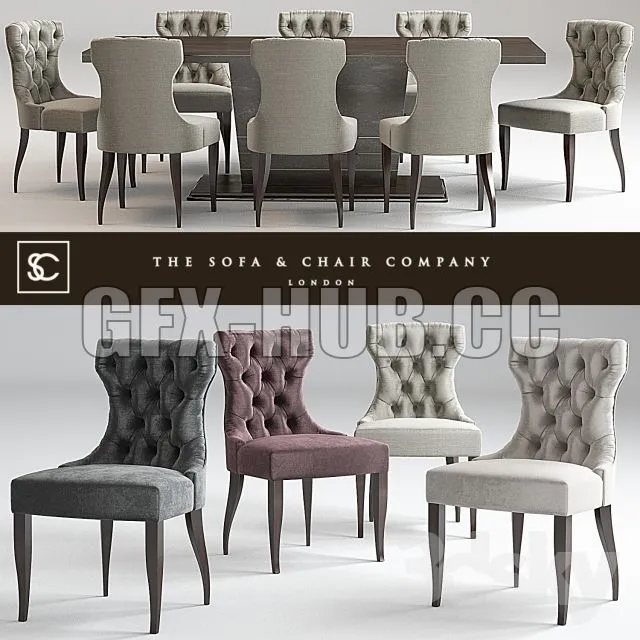 Guinea dining chair & Langham Table _ Lugano 3D Model