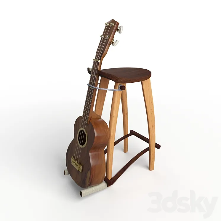 Guitar Stool 3D Model Free Download