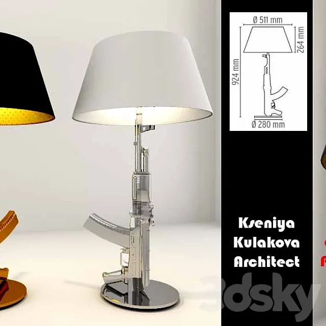 Guns table lamp from FLOS 3DModel Guns table lamp from FLOS 3DModel