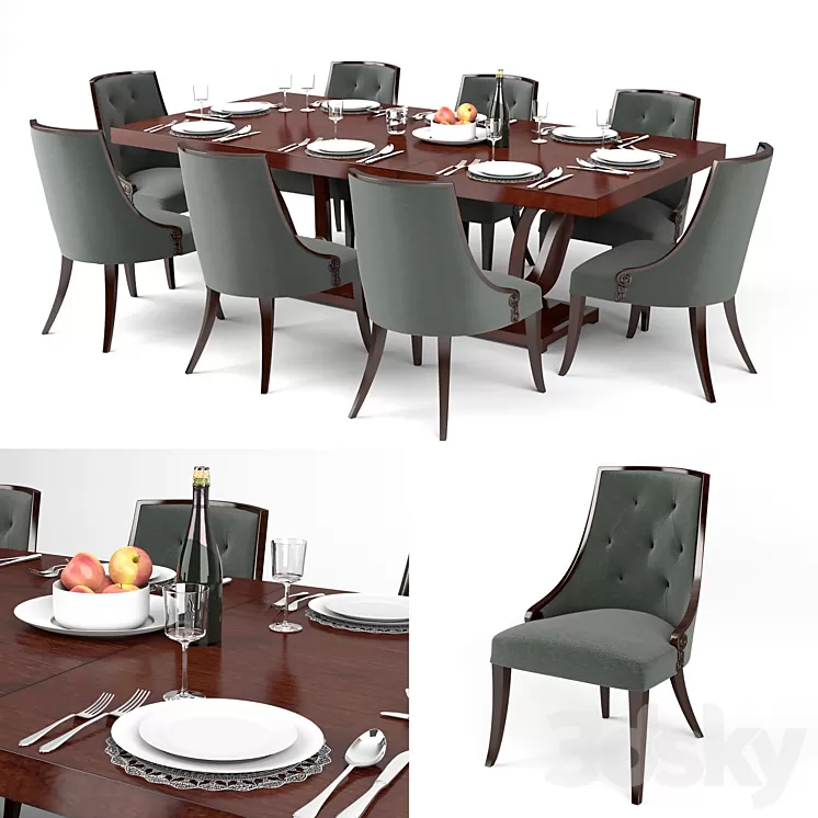 Guy Fontaine Dining Table & chairs 3D Model