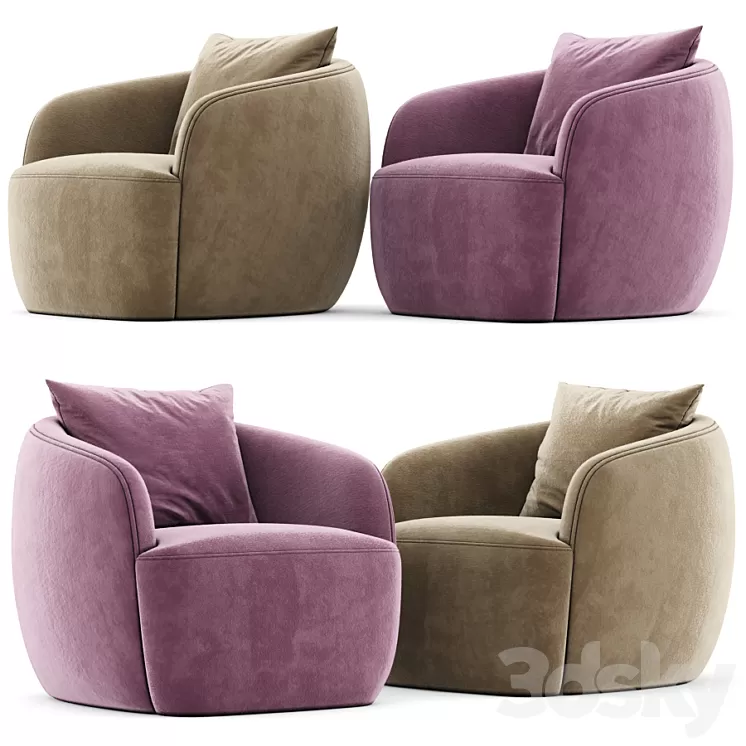 Gwyneth boucle chair 3D Model Gwyneth boucle chair 3D Model