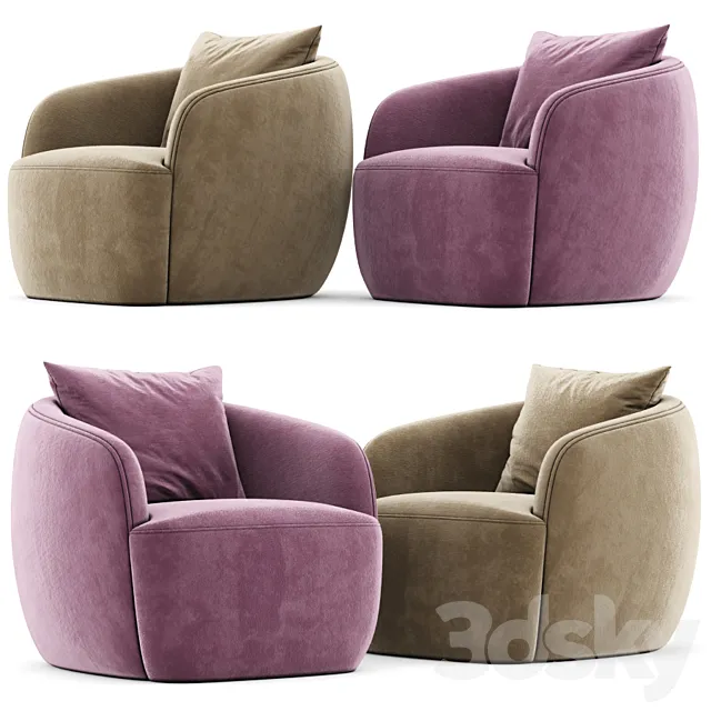 Gwyneth boucle chair 3DModel Gwyneth boucle chair 3DModel