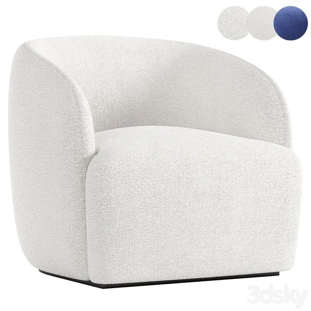 Gwyneth ivory boucle chair 3D Model Gwyneth ivory boucle chair 3D Model