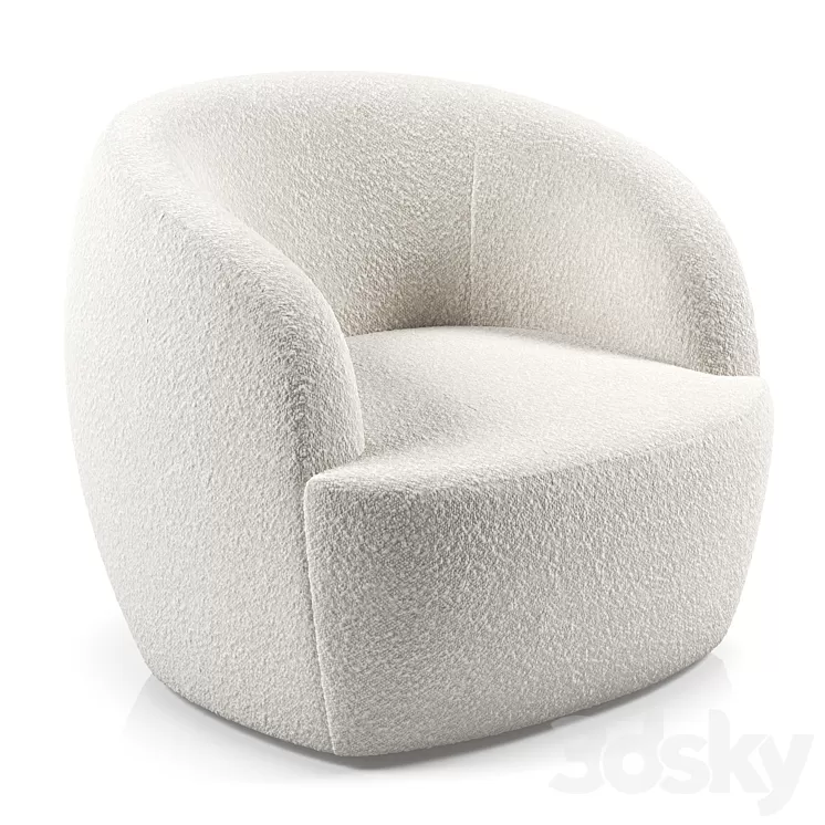 gwyneth ivory boucle chair 3D Model Free Download
