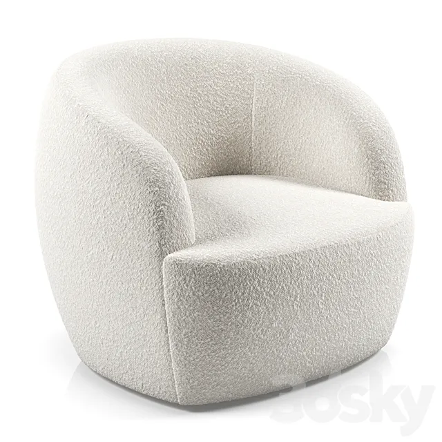 gwyneth ivory boucle chair 3DModel