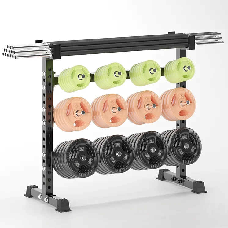 Gym Tools Fitness Body Building Set 09 3D Model Free Download
