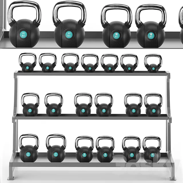 Gym-Tools-Fitness-Body-Building-set-11 3D Model