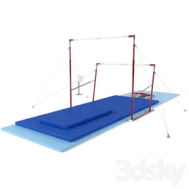 Gymnastic uneven bars (female) 3D Model