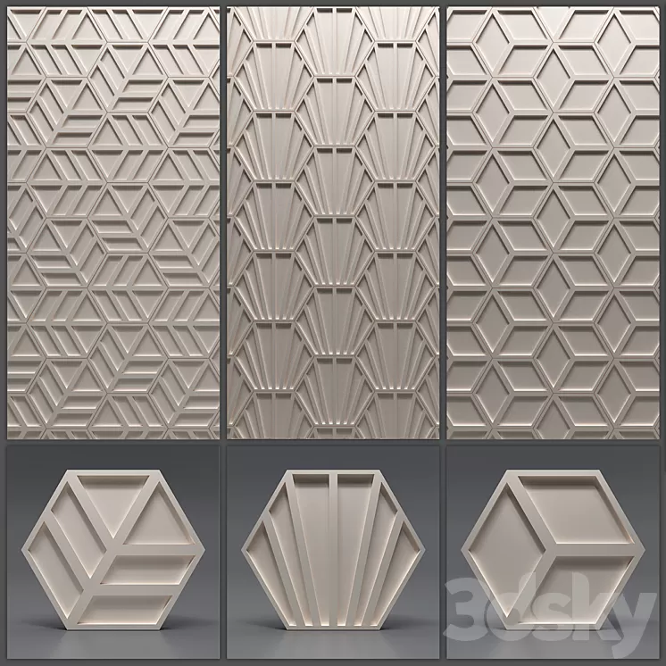 Gypsum 3D panel 3D Model