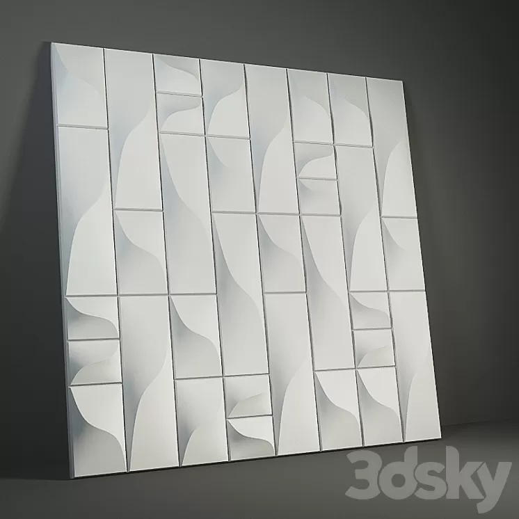 Gypsum 3D panel "Vertical" 3D Model