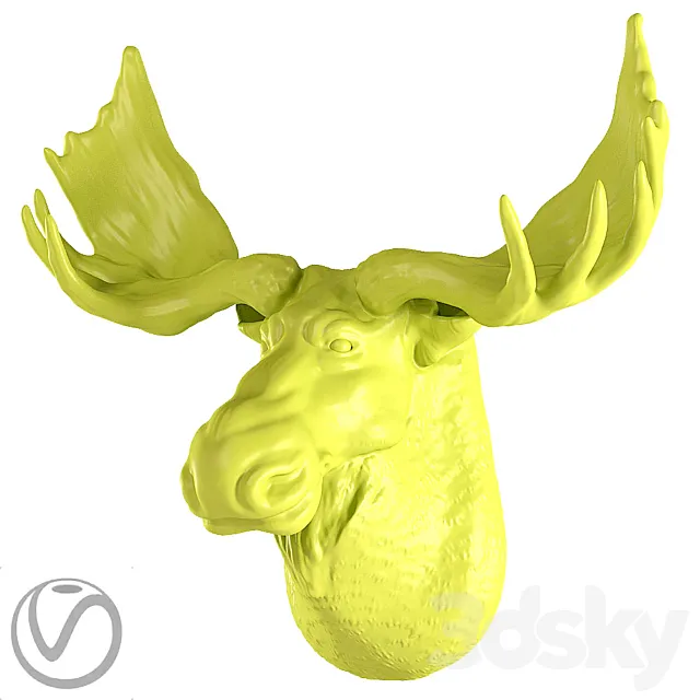 Gypsum moose head 3D Model
