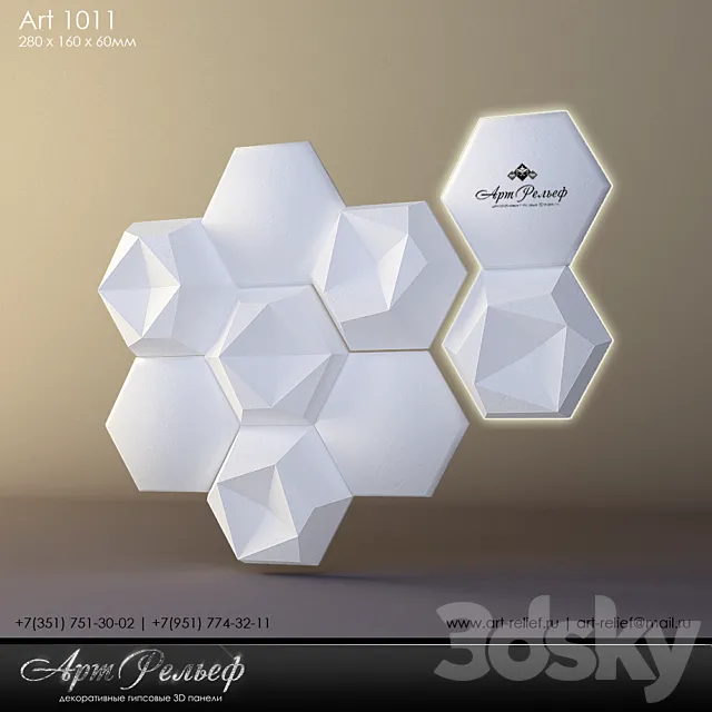 Gypsum panel 3d 1011 by Art Relief 3D Model Gypsum panel 3d 1011 by Art Relief 3D Model