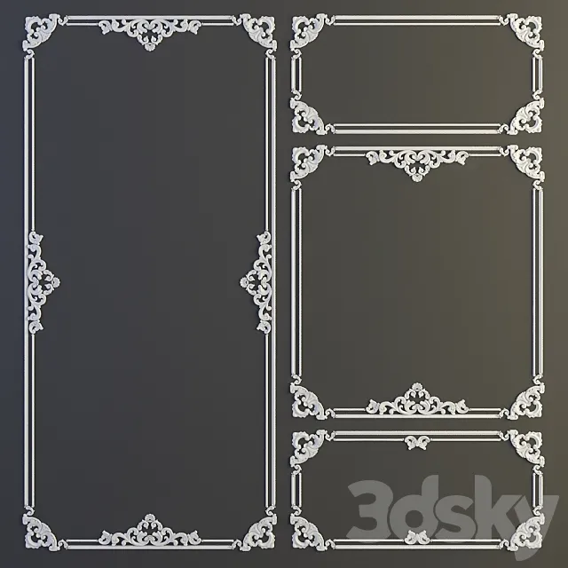 Gypsum stucco tracery 3D Model