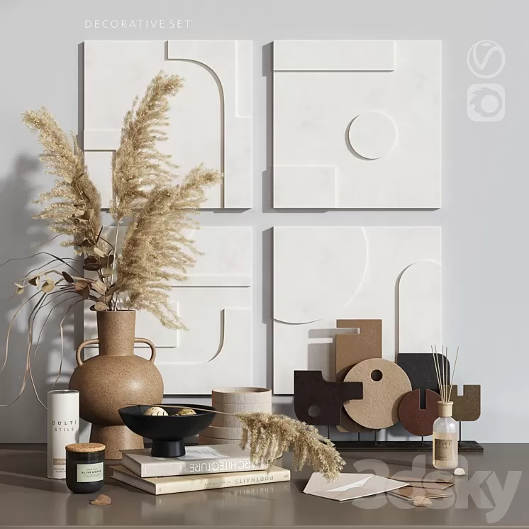 Gypsum_panno_decorative_set 3D Model