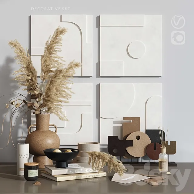 Gypsum_panno_decorative_set 3DModel