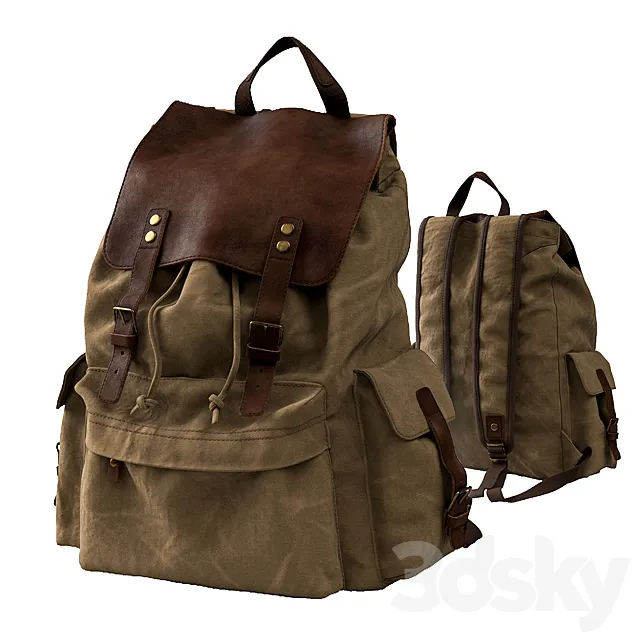 H-ANDYBAG Canvas Backpack 3D Model
