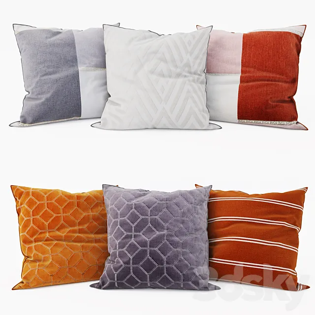 H & M Home – Decorative Pillows set 20 3DModel H & M Home – Decorative Pillows set 20 3DModel