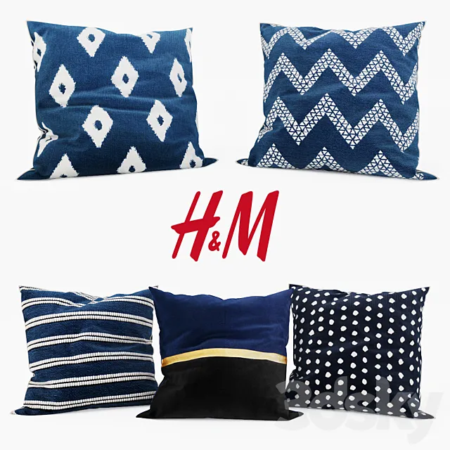 H & M Home – Decorative Pillows set 3 3DModel H & M Home – Decorative Pillows set 3 3DModel