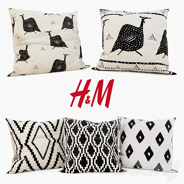 H & M Home – Decorative Pillows set 4 3DModel H & M Home – Decorative Pillows set 4 3DModel