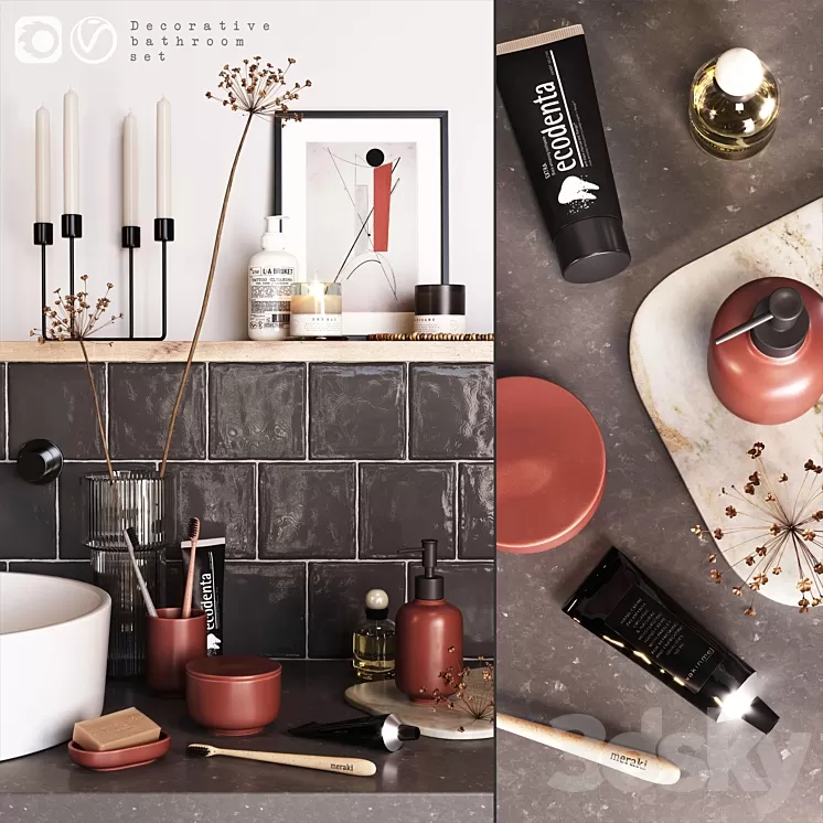H & M_Decorative_bathroom_set 3D Model