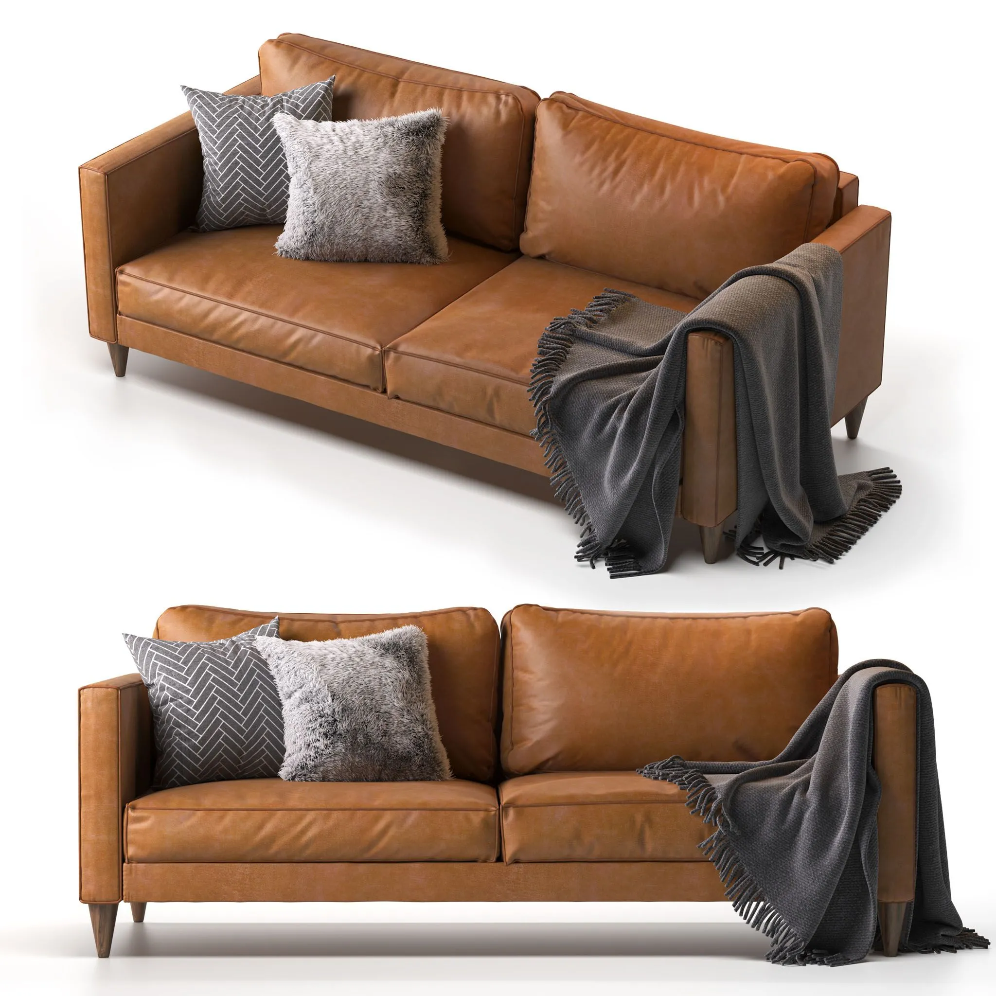 Hable Leather Sofa 3D Model Hable Leather Sofa 3D Model