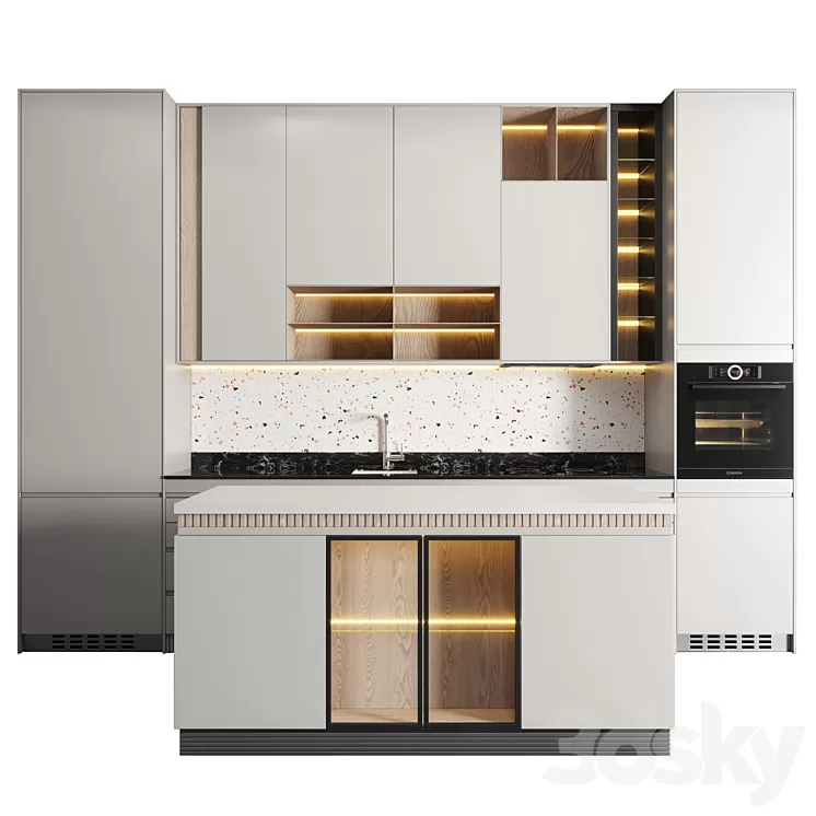 Hadi Bosch & Smeg kitchen no 12 3D Model Hadi Bosch & Smeg kitchen no 12 3D Model
