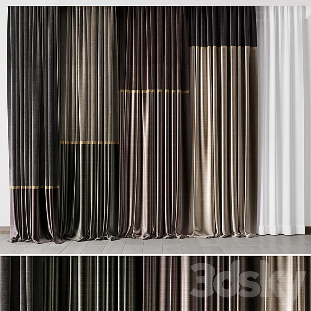 Hadi Curtains 33 Linen and silk velvet curtains 3D Model