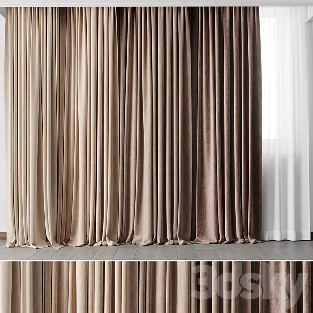 Hadi Curtains 51 – collection red curtains 3D Model