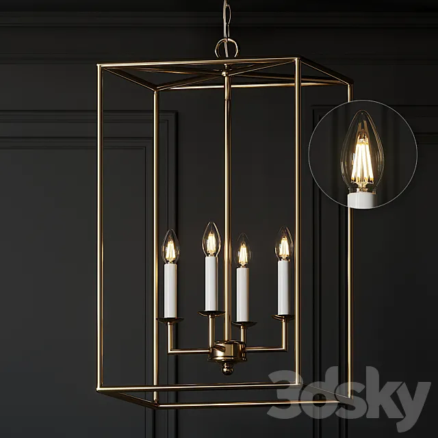 Hadley 4-Light Pendant Chandelier 3DModel