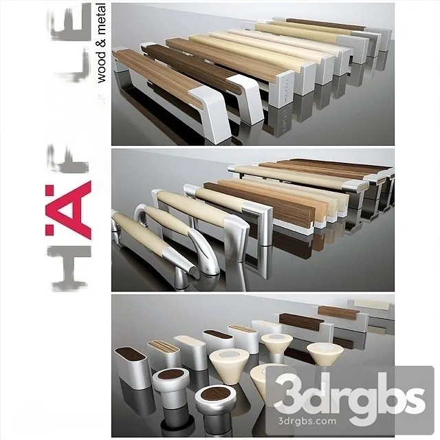 Hafele Handles Wood And Metal 3D Model Download