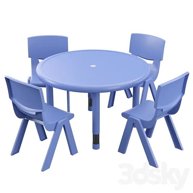 Hafner 5 Piece Circular Activity Table 3DModel Hafner 5 Piece Circular Activity Table 3DModel