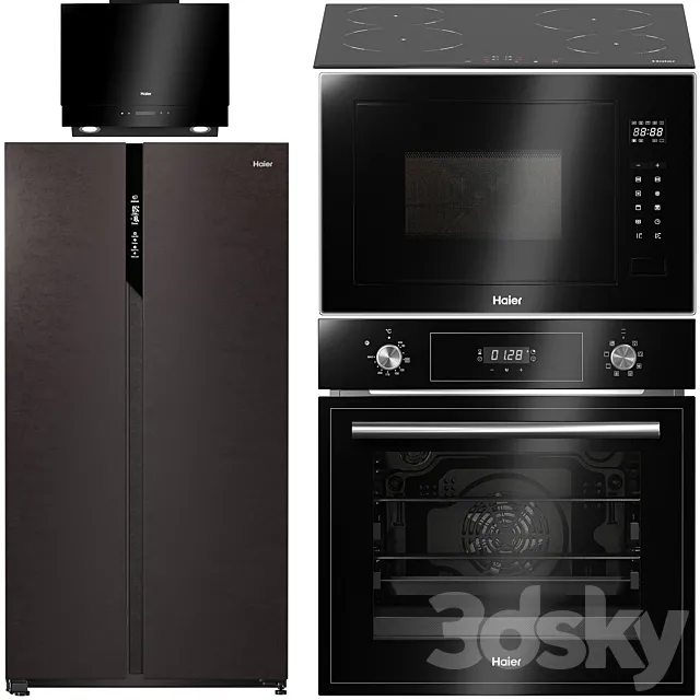 Haier kitchen appliances set 1 3D Model Haier kitchen appliances set 1 3D Model