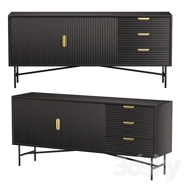 Haines Wide Sideboard 3D Model Haines Wide Sideboard 3D Model