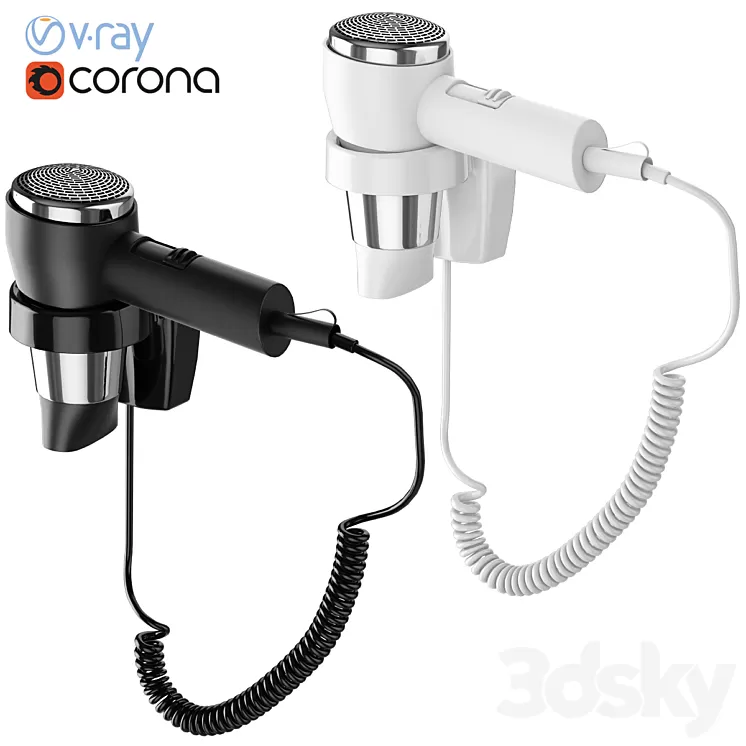 Hairdryer wall-mounted ODF 3D Model