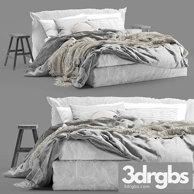 Hale Mercantile Co Flax Linen Bed 3D Model Download