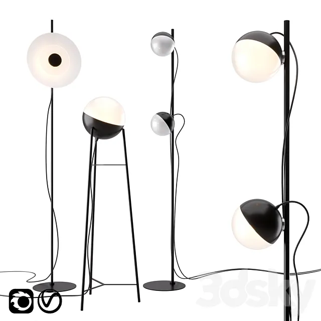 Half and Halos Floor Lamp by Milan Iluminacion 3D Model Half and Halos Floor Lamp by Milan Iluminacion 3D Model