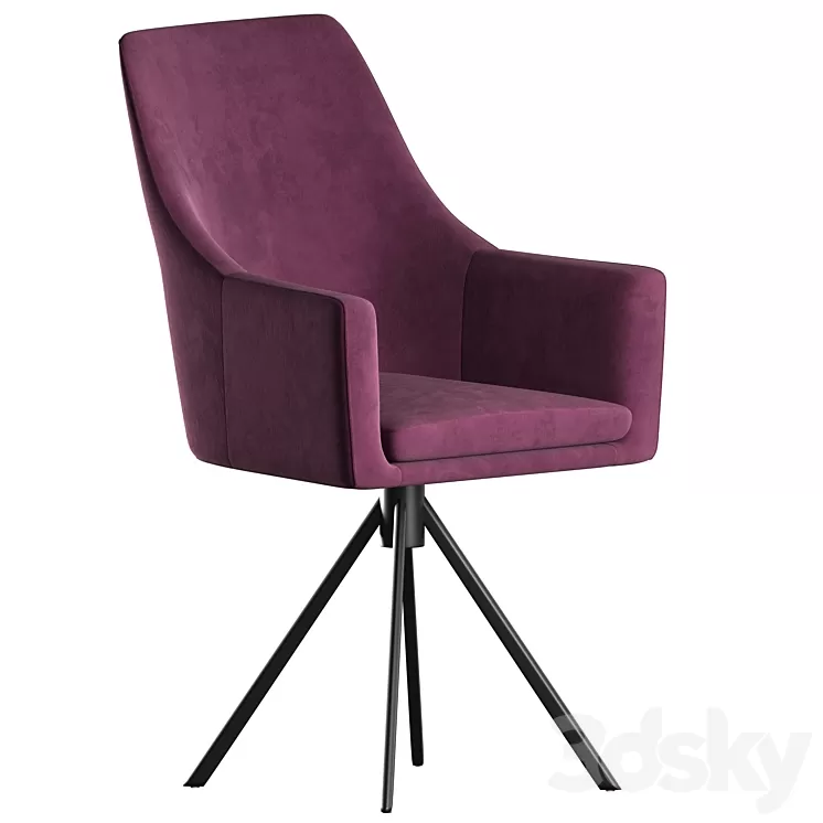 HALF ARMCHAIR MIAMI ON METAL SUPPORT 3D Model Free Download