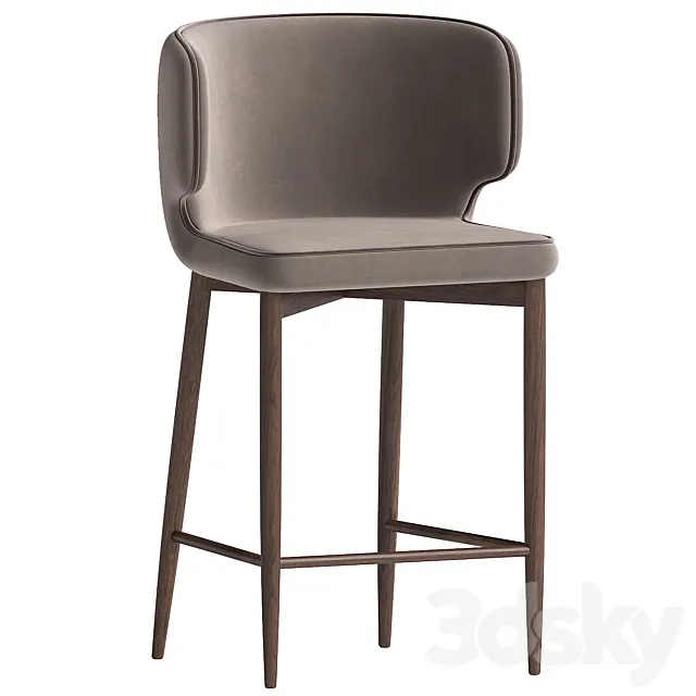 Half-bar chair Mateo with champagne piping 3D Model Half-bar chair Mateo with champagne piping 3D Model