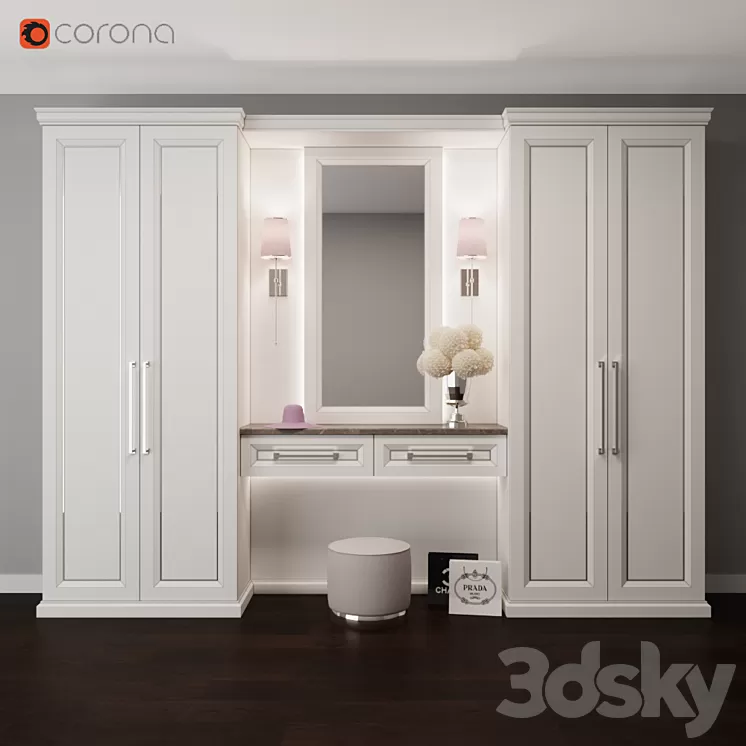 Hall Wardrobe Set 3 3D Model