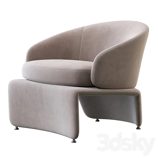 Halley Armchair by Minotti 3D Model Halley Armchair by Minotti 3D Model