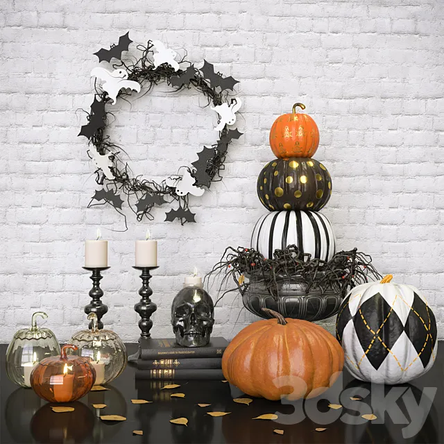 Halloween decor set 3D Model