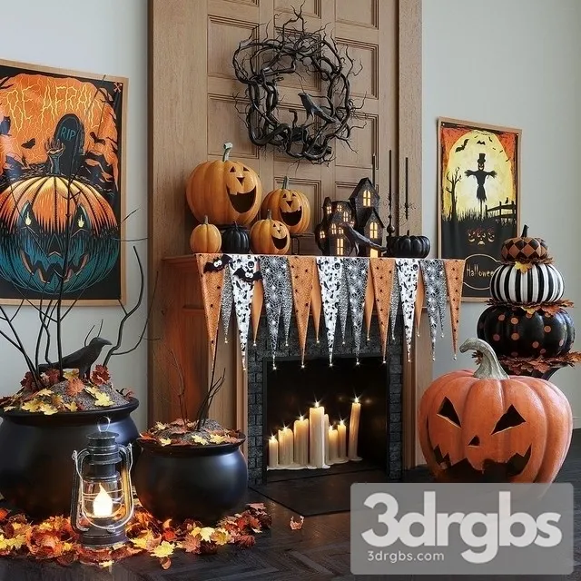 Halloween Decor Set 3D Model Download Halloween Decor Set 3D Model Download